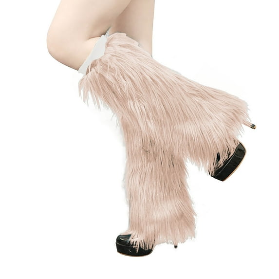 Generic Autumn And Winter Plush Socks Long Boots Warm Stage Performance High Leg Guards Female Women'S Elegant Thigh-High Socks