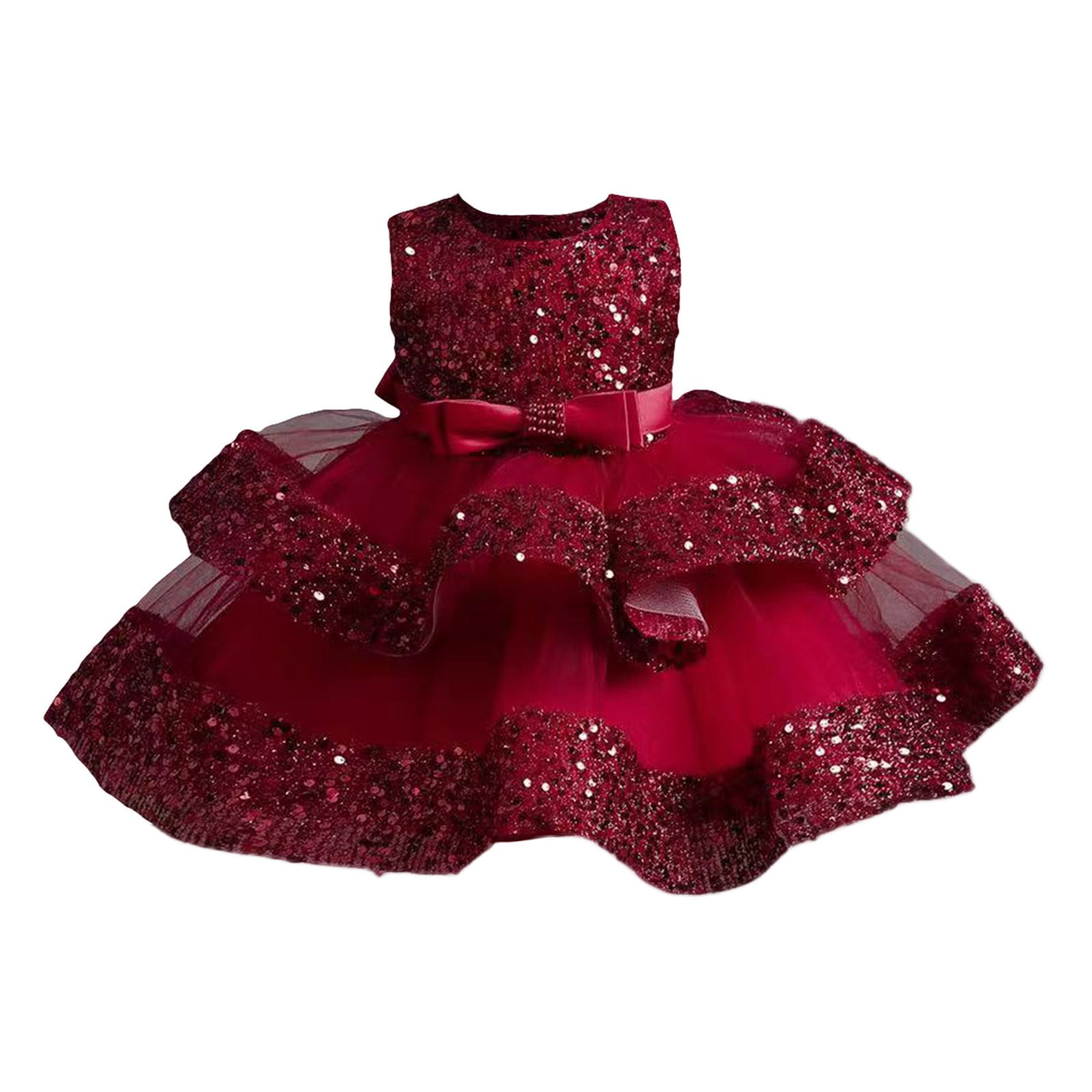 Handmade Beaded Baby Girl Pageant Dress - Toddler Princess Gown For Special Occasions - View #3