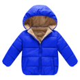 thumbnail image 1 of Generic Autumn/Winter Preschool Girls/Boys Long Sleeve Hooded Removable Hat Down Filled Jacket 2-7 Years Old for Holiday Winter Party Christmas（3-4 Years Blue）, 1 of 4