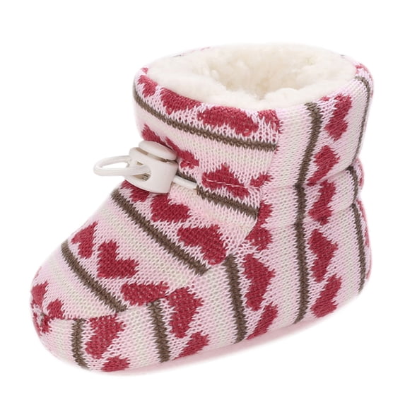 Generic Baby Boots Fashion Toddler Colorful Little Girls Winter Warm Kids Knitted Pre Boot Slippers Little Kid Winter Shoes for Indoor Outdoor Walking(0-6 Months,Multi-color)