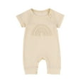 thumbnail image 1 of Generic Baby Boy Girl Ribbed Romper Short Sleeve Rainbow Patter Jumpsuit Outfits Clothes Summer Bodysuit for 0-2Years, 1 of 2