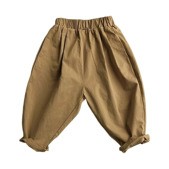 Generic Baby Boys Casual Pants Autumn Boys and Girls' Literary Style Western Style Woven Trousers Carrot Pants Joggers 7-8Years