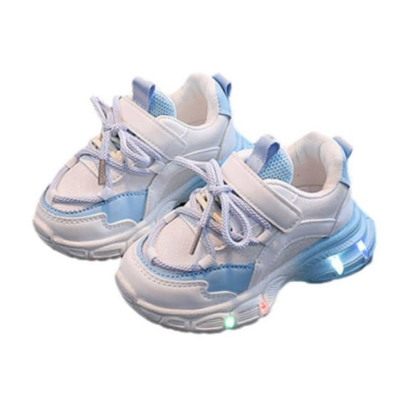 Generic Baby Boys Girls Breathable Casual Sneakers Outdoor Sports Lace-Up Chunky Platform Running Tennis Shoes for 1-7Y