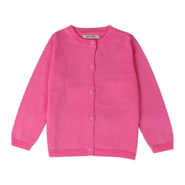 Generic Baby Boys Girls Button-Down Cardigan Toddler Cotton Knit Sweater kids Baby Girl Thin Sweater Solid Cardigans 1-7t Kid School Uniforms Toddler Long Sleeve Button Knit Solid Cardigan