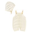 thumbnail image 1 of Generic Baby Boys Knitted Tops Baby Knit Romper Cotton Sleeveless Boy Girl Sweater Clothes Jumpsuit 1 Piece with Hat Caps Outfits Set, 1 of 9