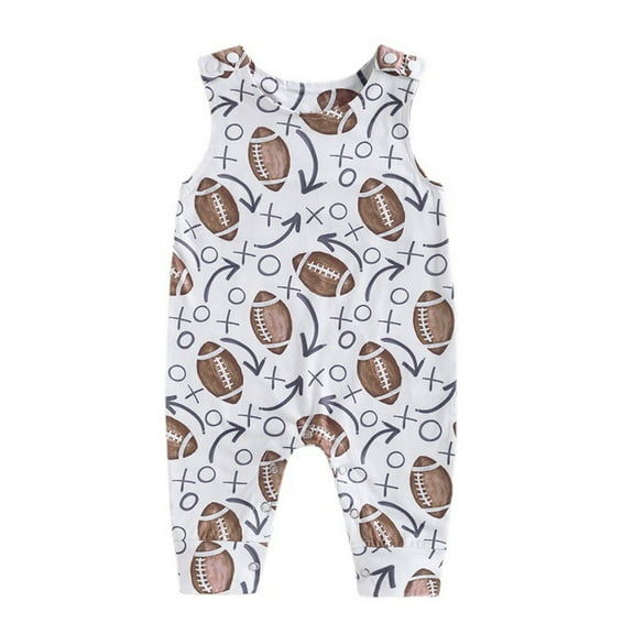 Generic Baby Girl Romper Baby Boy Romper Cute Cartoon Short Sleeve Romper For Baby Boys And Girls Cute Sports Summer New Children's Sleeveless Crawl Suit Shoulder Buckle Rugby Print Jumpsuit
