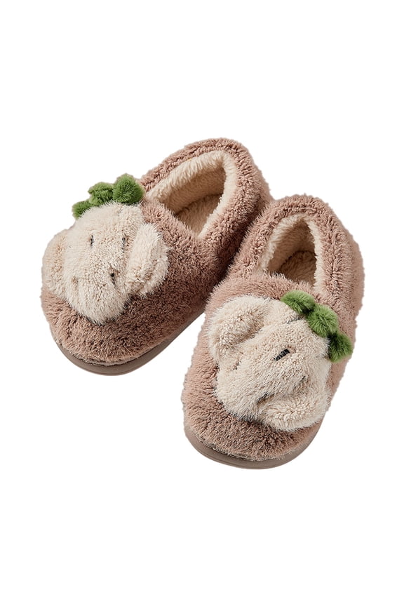 Baby Girl Slippers Bedroom Slippers For Kids Cotton Slippers Girls Boys Slippers Memory Foam Comfy House Slippers Winter Warm Indoor Shoes Clearance Shoes(4.5-5 Years,Coffee)