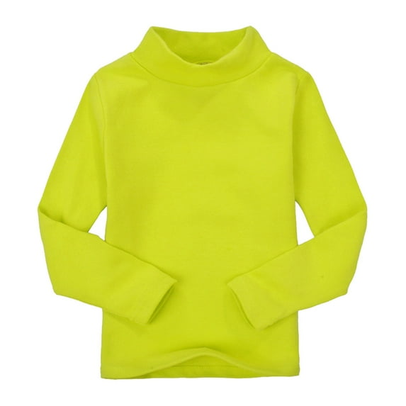 Generic Baby Girls Boys High Neck Candy Color Children's Long Sleeve Base T Shirt For 2 To 7 Years