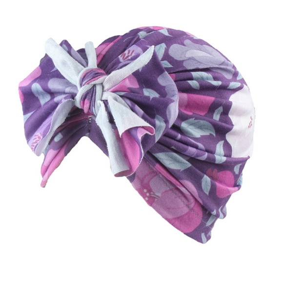 Generic Baby Girls Hats Caps Children's Classic Babys Floral Hat Cap Beanie Ruffle Bowknot Headband Headwear Accessories Unisex Durable(,B)