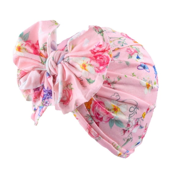 Generic Baby Girls Hats Caps Children's Classic Babys Floral Hat Cap Beanie Ruffle Bowknot Headband Headwear Accessories Unisex Durable(,F)