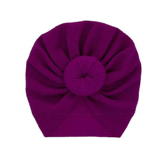 Generic Baby Girls' Hats Caps Children's Comfortable Hats Boy Girl Solid Knotted Beanie Headwear Cap Hat Cute Toddler Hat Hair Accessories(,Purple)