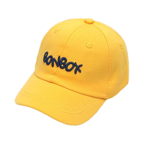 Generic Baby Girls Hats Caps Fashion Hats for Children's Babys Boy Letter Soft Cotton Sunhat Eaves Baseball Cap Sun Hat Beret Unisex Durable(,Yellow)