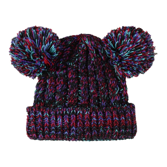 Generic Baby Girls Hats Caps Little Boy Hats Children's Hat Double Ball Children's Knitted Pullover Hat Solid Color Warm Babys Wool Hat Outwear Boys Girl Unisex Durable(,B)