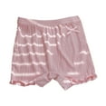thumbnail image 1 of Generic Baby Girls Ribbed Shorts Infant Breathable Solid Color Soft Elastic Bow Waist Ruffle Summer Casual Shorts for 2-10 Years, 1 of 5
