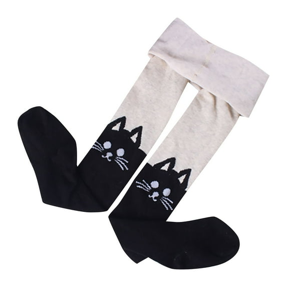 Generic Baby Girls' Seamless Leggings Socks Toddler Non Slip Anti Baby Boy Girls Seamless Trends Tights Cartoon Print Baby Cable Knit Tights Toddler Girls' Footed Tights