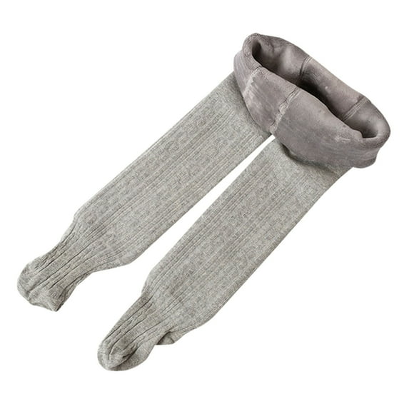Generic Baby Girls' Solid Color Leggings Hosiery Toddler Kids Baby Girls Plush Cotton Solid Warm Leggings Pantyhose Stretchy Basic Full Length Pants Socks Pantihose For Winter
