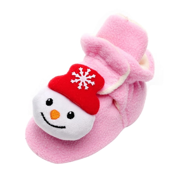 Generic Baby Shoes Boy Girls Keep Walk Warm Plush Toddler Winter First Kids Christmas Slip-On Baby Floor First Walk Shoes