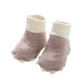 thumbnail image 1 of Generic Baby Socks Small Paws Socks Floor Babys Cotton Autumn Winter New Half Velvet Soft Skin Boys Girls for All Seasons Non-Slip Fashion Casual Breathable ﻿(0-6 Months,Pink), 1 of 5