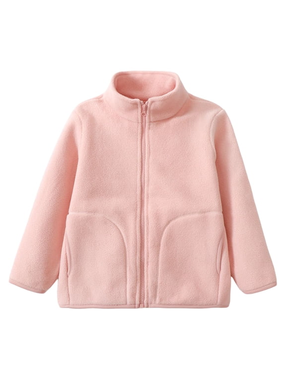 Baby Toddler Polar Fleece Jacket Lightweight Full Zip Coat with Pockets