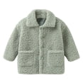 thumbnail image 1 of Generic Baby Toddler Sherpa Fleece Jackets Boys Girls Lapel Button Down Outwear, 1 of 4