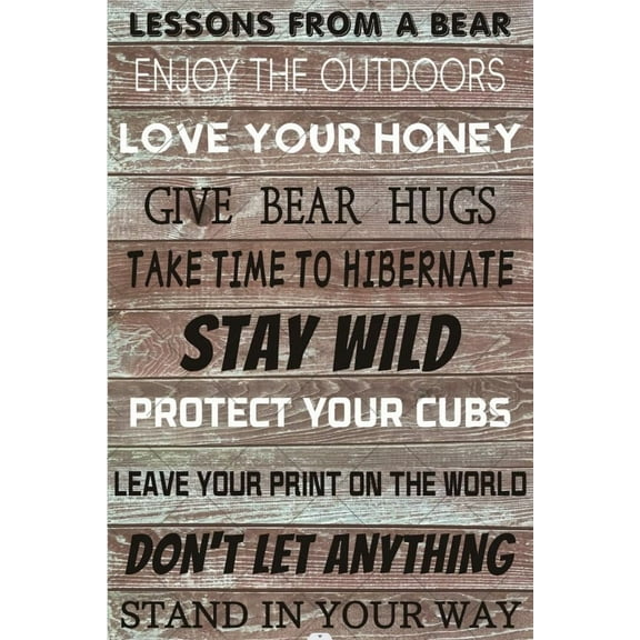 Generic Bear Metal Tin Sign Wall Art - Rustic Bear Advice Plaque - Home Country Decor - 8x12 inch