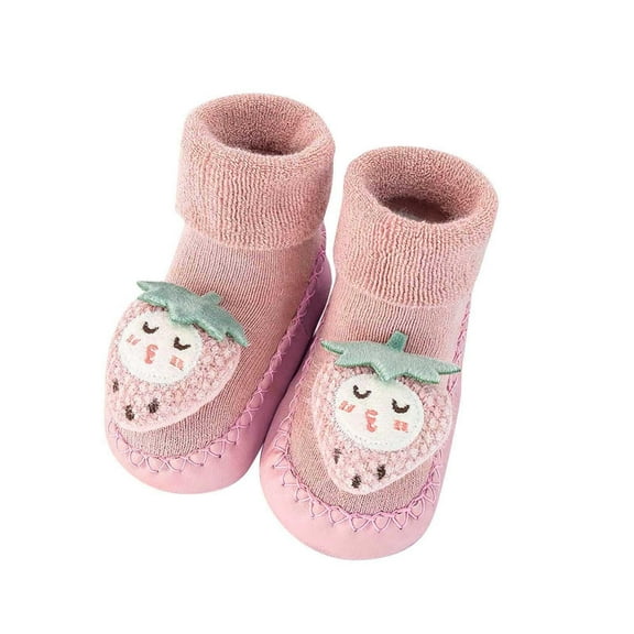 Generic Big Kid Shoes Autumn Winter Comfortable Baby Toddler Shoes Cute Cartoon Fruit Pattern Pineapple Strawberry Children Mesh Breathable Floor Sports Shoes(12-18 Months,Pink)