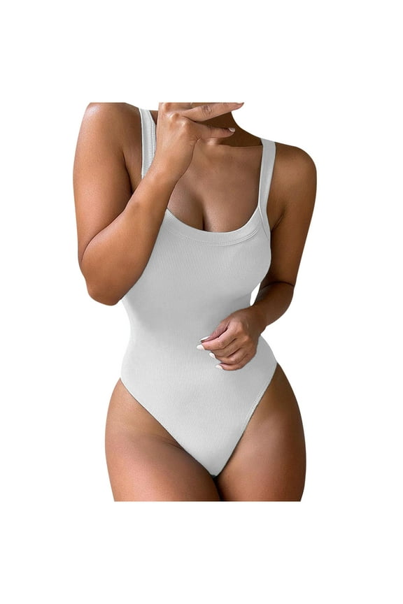 Bodysuit for Women Scoop Neck Sleeveless Tank Top Bodysuits 2025 Sexy Thong Bodysuit Basic Leotards for Women