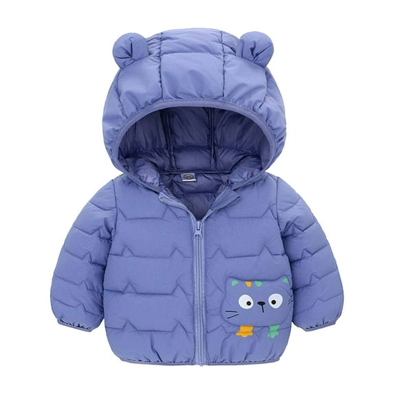Generic Boys Tops Winter Coats Kids Toddler Baby Girls Padded Jacket Cute Cartoon Bear Hoods Warm Clothes Outerwear Coat for Fashion Comfortable Breathable(2-3 Years,Blue)