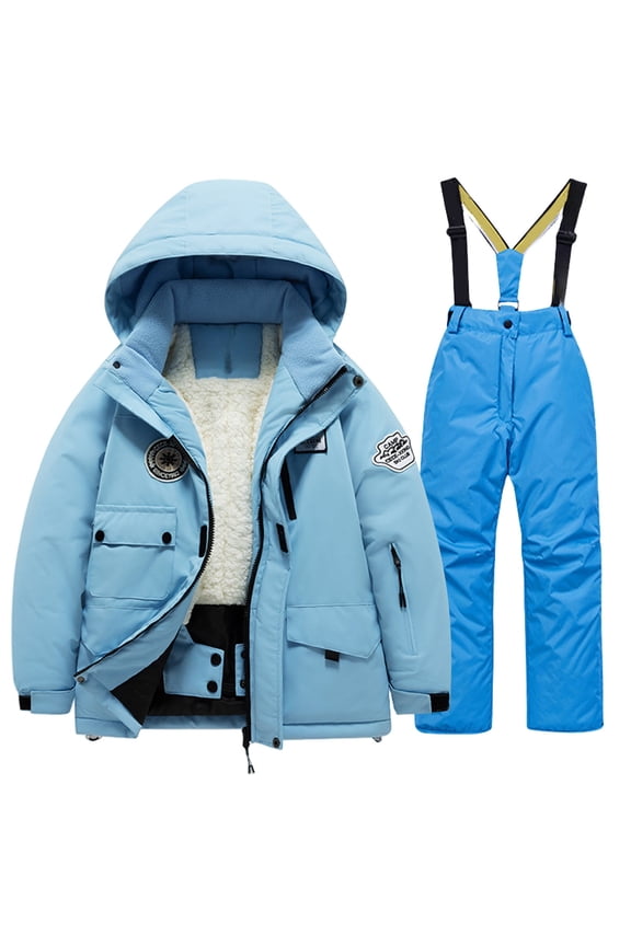 Boys and Girls Children's Ski Suits Girls Outdoor Thick Windproof Boys Baby Big Children Ski Clothes Waterproof Jumpsuits Winter Warm Snowboard Coat Outdoor Jackets(6,Blue)