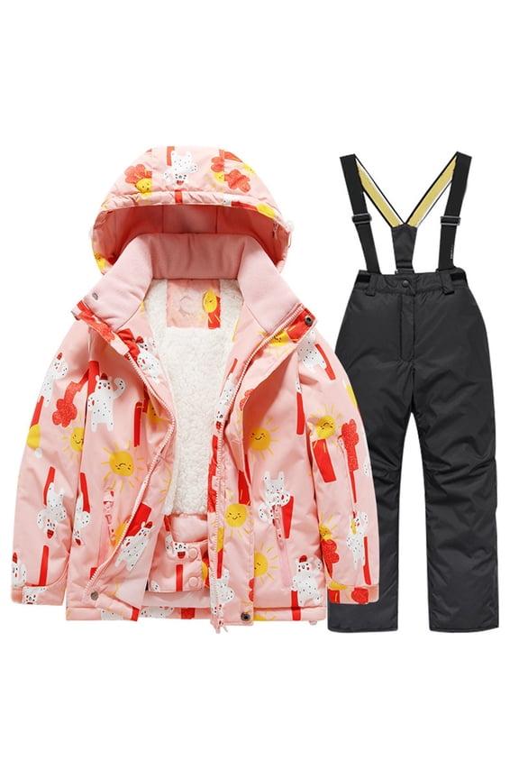 Boys and Girls Children's Ski Suits Girls Outdoor Thick Windproof Boys Baby Big Children Ski Clothes Waterproof Jumpsuits Winter Warm Snowboard Coat Outdoor Jackets(8,Black)