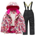 thumbnail image 1 of Generic Boys and Girls Children's Ski Suits Girls Outdoor Thick Windproof Boys Baby Big Children Ski Clothes Winter Wear Down Jacket Ski Jacket & Snow Bib Pants Ski Suit(16,Black), 1 of 1