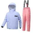 thumbnail image 1 of Generic Boys and Girls Children's Ski Suits Girls Outdoor Thick Windproof Boys Baby Big Children Ski Clothes Equipment Suit Colorblock Snow Pants and Jacket Snowsuit Ski Suit(160,Purple), 1 of 1