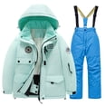 thumbnail image 1 of Generic Boys and Girls Children's Ski Suits Girls Outdoor Thick Windproof Boys Baby Big Children Ski Clothes Waterproof Jumpsuits Winter Warm Snowboard Coat Outdoor Jackets(8,Blue), 1 of 6