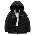 thumbnail image 1 of Generic Boys and Girls Children's Ski Suits Snow Suits Winter Plus Velvet Warm Windproof Outdoor Sports Snow Suits Hooded Snowsuit Toddler Ski Jacket Pants Set(14,Black), 1 of 7