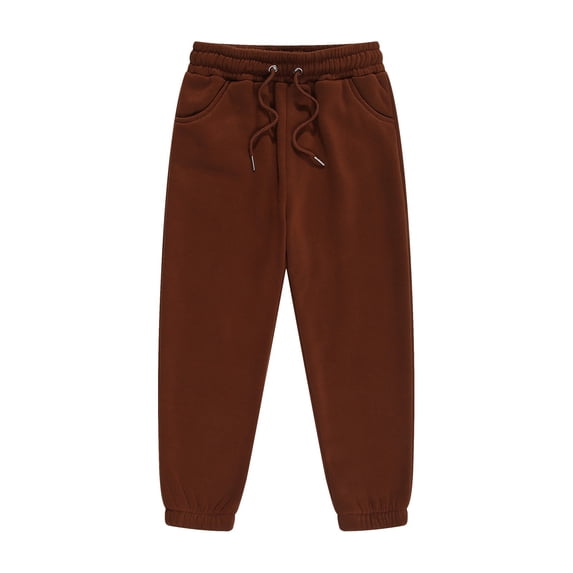 Generic Boys Girls Cotton Joggers Plain School Trousers Baggy Open Hem Sweatpants/Classic Elastic Waist Jogging Pants