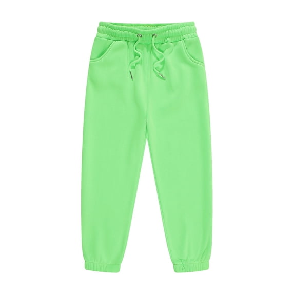 Generic Boys Girls Cotton Joggers Plain School Trousers Baggy Open Hem Sweatpants/Classic Elastic Waist Jogging Pants