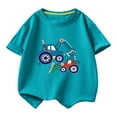 thumbnail image 1 of Generic Boys Girls Cute Excavator Printed Short Sleeve T-Shirts Summer Comfy Cotton Graphic Tee Tops for 0-12 Years, 1 of 2