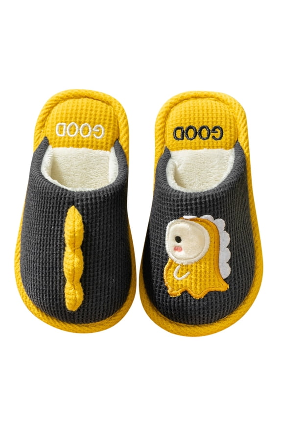 Boys Girls Dinosaur House Slippers Toddler Warm Plush Winter Cotton Slipper Kids Non-Sli𝐩 Cute Animal Indoor Shoes