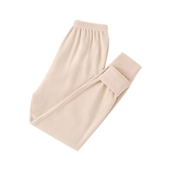 Generic Boys Girls Middle Large Children Fall And Winter Warm Pants Thickening Fall Pants Bottoms for Cute Casual Soft Comfortable Breathable(7-8 Years,Beige)