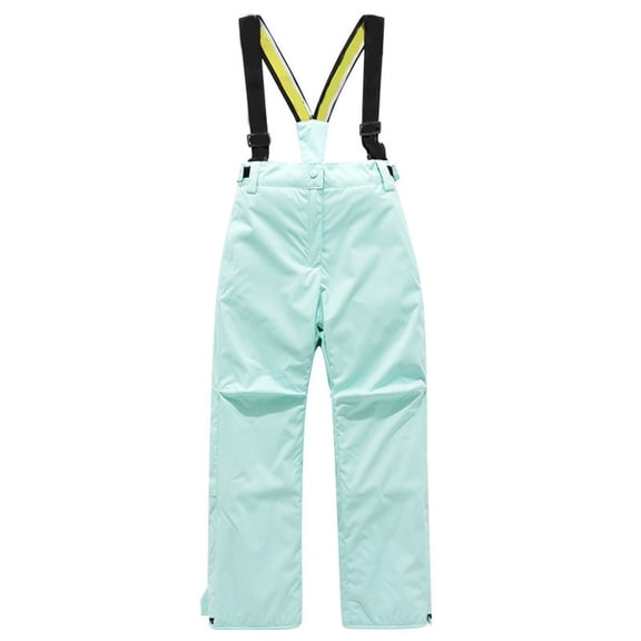 Generic Boys and Girls Winter Straight Overalls Ski Suit Children's Ski Pants Thick Warm Straight Overalls Waterproof Snowboard Jumpsuits One Piece Snowsuit Jackets Coats(14,Mint Green)