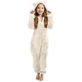thumbnail image 1 of Generic Boys Girls Zip Up Fuzzy Fleece Jumpsuit Cute Bear Ear Winter Hooded Onesie, 1 of 6