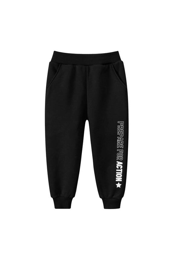 Boys Jogger Pants with Letter Print Comfortable Track Pants Athletic Joggers for Kids Toddler Youth Casual Warm Sweatpants 3-4 Years