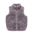 thumbnail image 1 of Generic Boys' Outerwear Jackets Coats Toddler Kids Baby Girls Winter Solid Zippered Coat Jacket Thicken Vest Sleeveless Waistcoat Thick Warm Outwear Snowsuit Winters (13-14 Years,Grey), 1 of 6