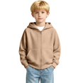 thumbnail image 1 of Generic Boys Oversized Cardigan Loose Fit Drawstring Athletic Jackets,breathable textured knit,Lightweight Fall Winter Sweatshirt Top, 1 of 5