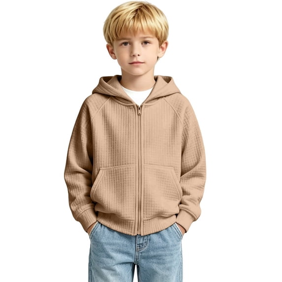 Generic Boys Oversized Cardigan Loose Fit Drawstring Athletic Jackets,breathable textured knit,Lightweight Fall Winter Sweatshirt Top