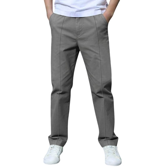 Generic Boys School Uniform Pants Stretch Pull On Bottom Kids Elastic Waist Straight Leg Trousers Girl Hign Waisted Preppy Clothes