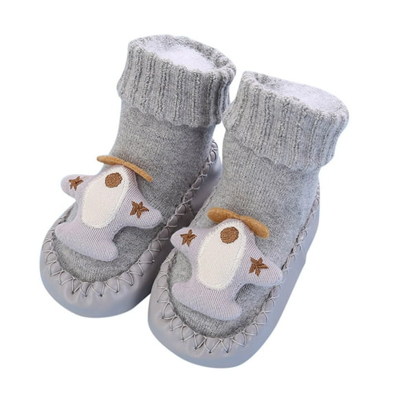 Generic Boys Shoes Children Toddler Shoes Autumn Winter Boy Girls Cute Cartoon Puppies Cat Patterns Comfortable Floor Sports Sock Shoes Flat Bottomed Non Slip Warm (6-12 Months,Gray)