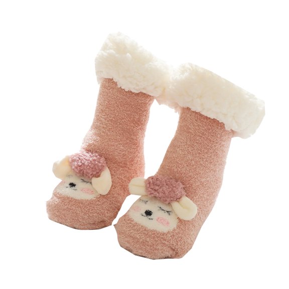 Generic Boys Socks Children's Long Tube Socks Lamb's Wool Baby Floor Socks Thickened Babys Socks Winter New Warm Thick Toddler Shoes Socks for All Seasons Non-Slip Fashion Casual ﻿(0-6 Months,Pink)