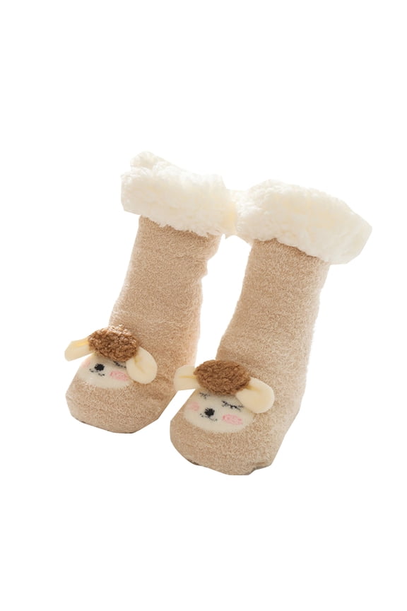 Boys Socks Children's Long Tube Socks Lamb's Wool Baby Floor Socks Thickened Babys Socks Winter New Warm Thick Toddler Shoes Socks for All Seasons Non-Slip Fashion Casual (6-12 Months,Beige)