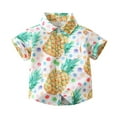 thumbnail image 1 of Generic Boys Summer Pineapple Digital Printed Shirt Thin Style Lapel Short Sleeve Casual Out For 0 To 5 Years, 1 of 9